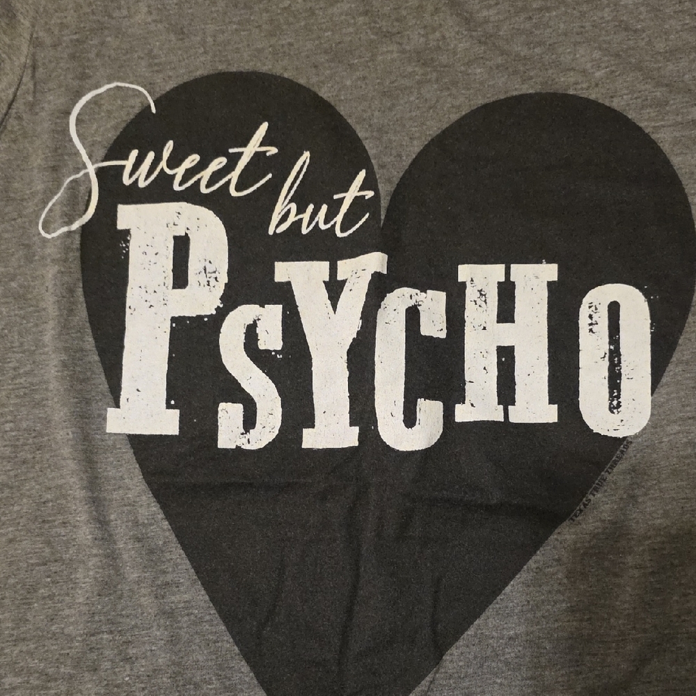 Gray Graphic Tee - Sweet but Psycho - Picture 3 of 4